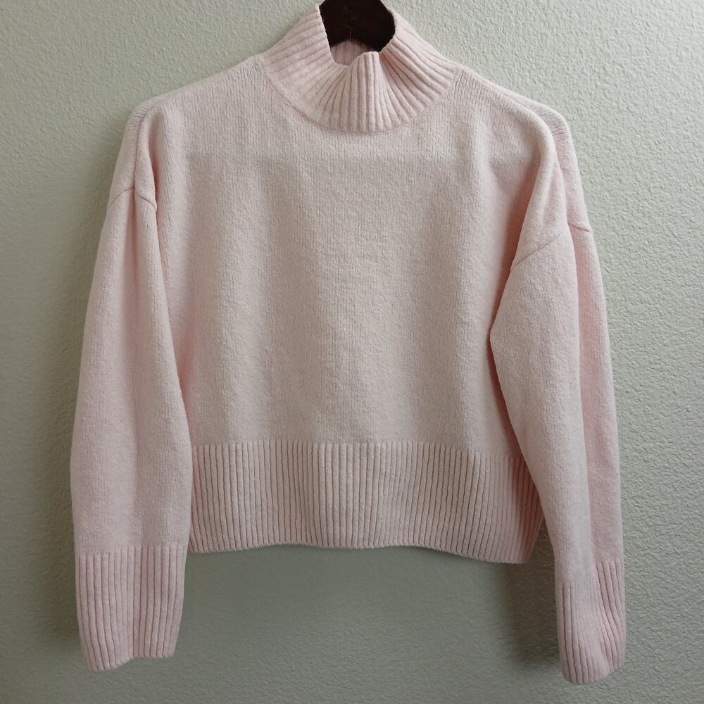 Paris Atelier & Other Stories Cropped Mock Neck Jumper S light pink cotton blend - Picture 1 of 16